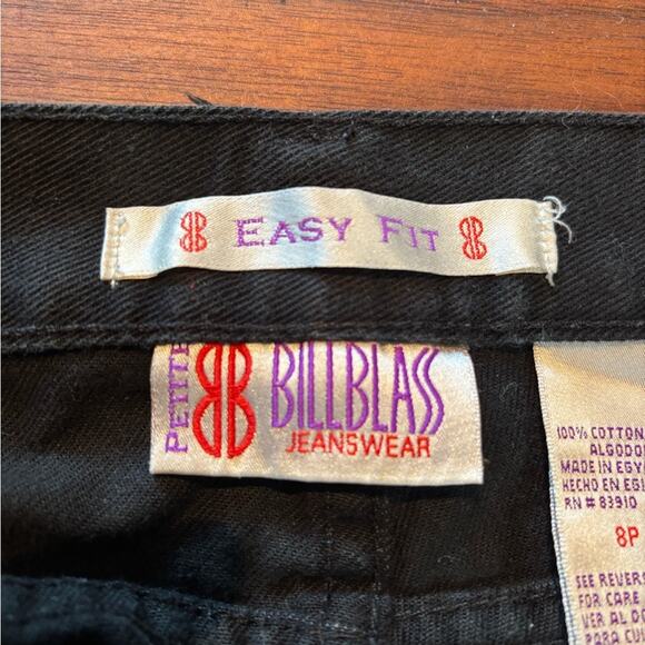 Vintage 80s Bill Blass Jeanswear Black Denim Jeans 100% Cotton 8P Easy Fit - Picture 1 of 8